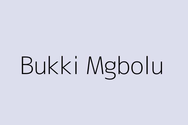 Bukki Mgbolu